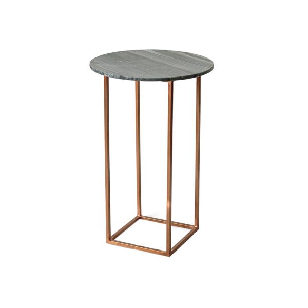 Black Tall Marble Top Side Table-2