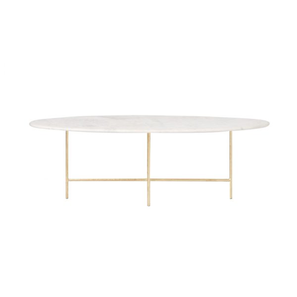 Oval Marble Coffee Table With Gold Legs-1