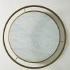 Round Marble Coffee Table In Brass Frame-5