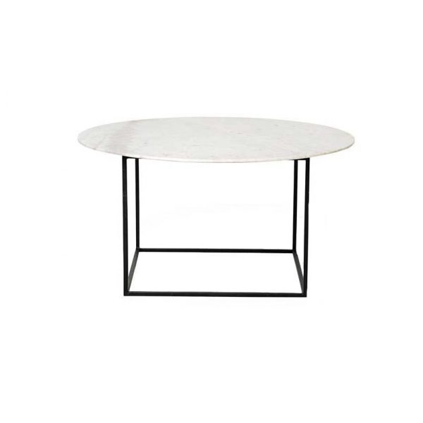 Round Marble Coffee Table Black Legs-3