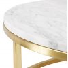 Round Marble Coffee Table In Brass Frame-8