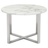 Round White Marble Side Table For Bedroom-1