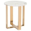 Round White Marble Side Table For Bedroom-6