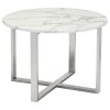 Round White Marble Side Table For Bedroom-9