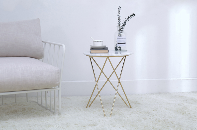 White Marble Top Coffee Table For Living Room 4