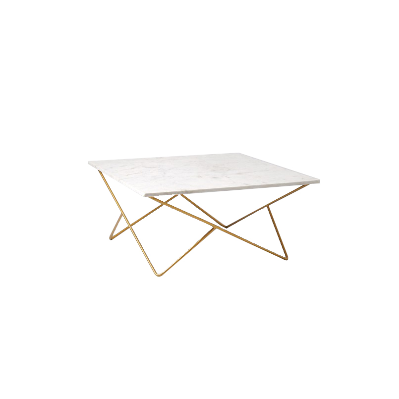 White Square Marble Top Coffee Table-5