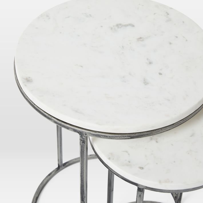 Nesting Round Marble Side Table Set-1