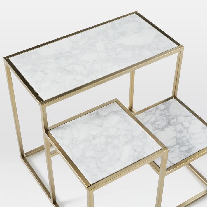 Three Layers Square Marble Side Table-4