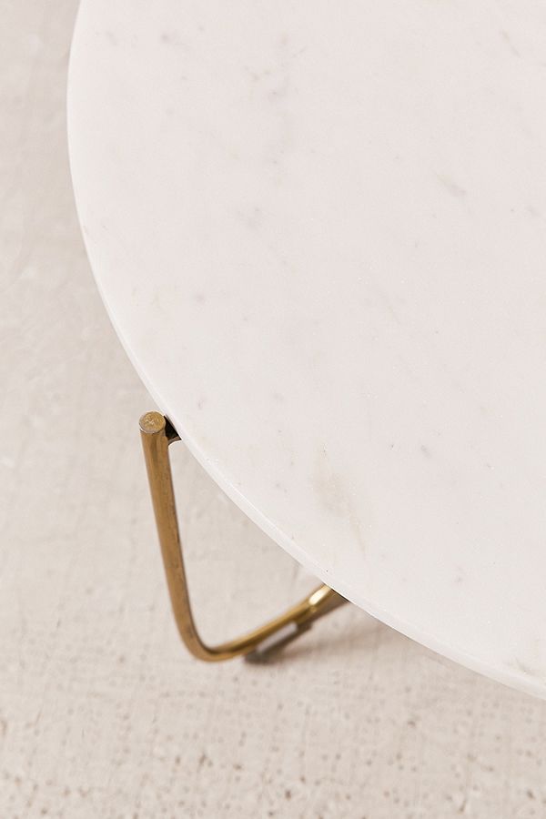 Marble Surface Coffee Table Brass Legs-2