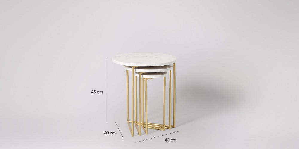 Nesting Marble Side Table Set-3