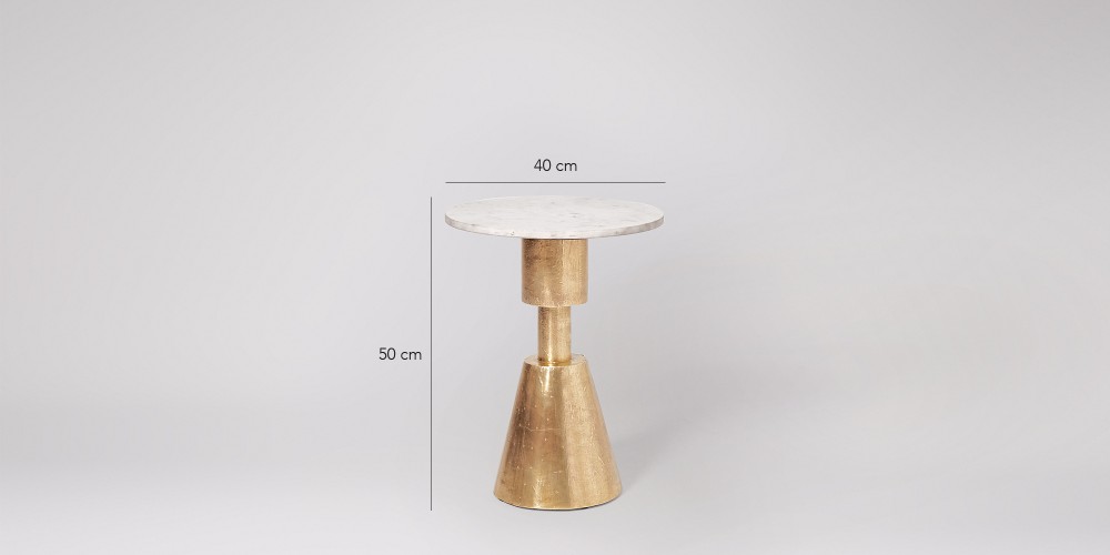 Small Marble Side Table In Brass Base-3