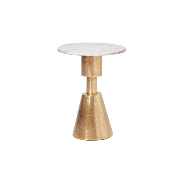 Small Marble Side Table In Brass Base-4