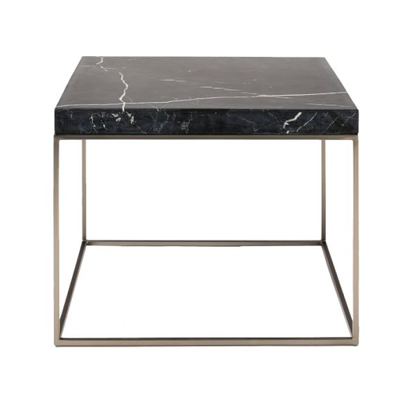 Square Black Marquina Marble Side Table-8