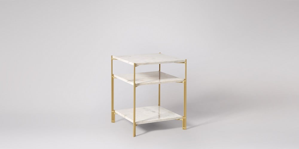 Three-tier Square Marble Side Table-1