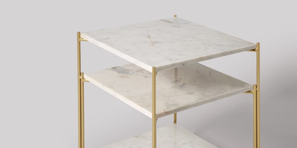 Three-tier Square Marble Side Table-2