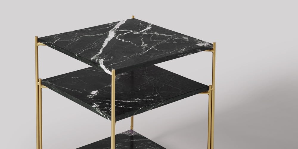 Three-tier Square Marble Side Table-7