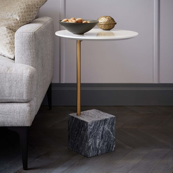 Marble Cube Base Side Table-2