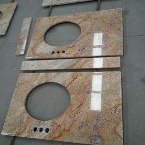 Customizable King Gold Granite Worktop For Bathroom-2