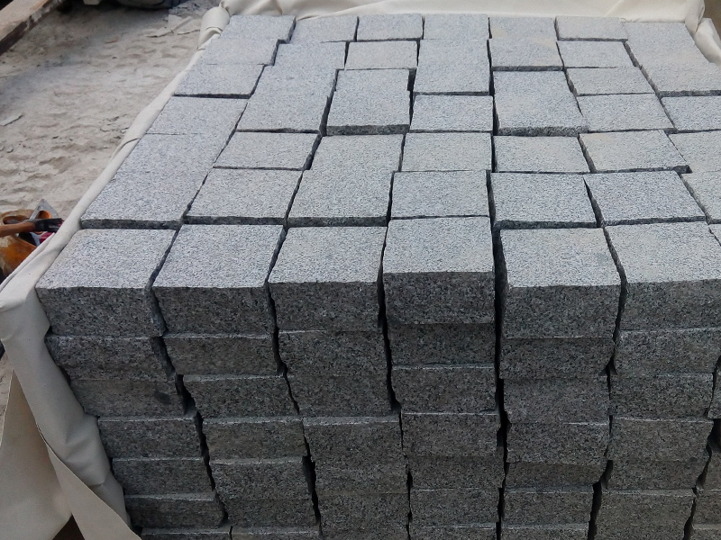 G603 Grey Granite Cubes Paving Stone For Garden-5