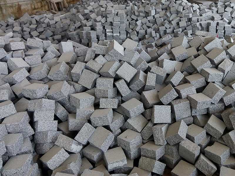 G603 Grey Granite Cubes Paving Stone For Garden-7