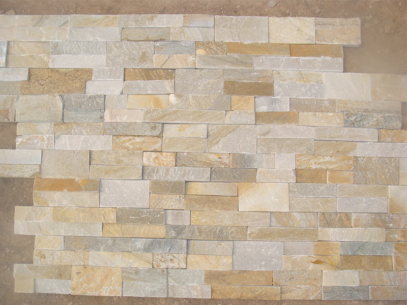 Yellow Quartzite Culture Stone Kitchen Backsplash-2