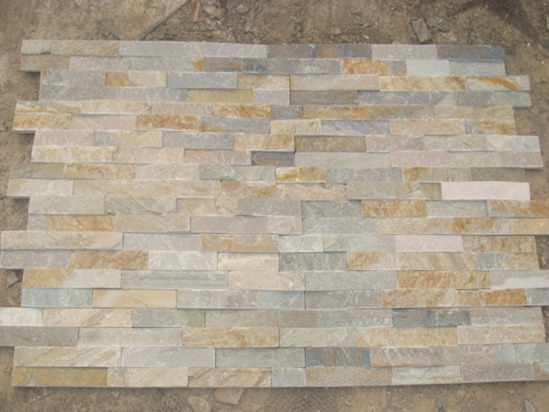 Yellow Quartzite Culture Stone Kitchen Backsplash-3