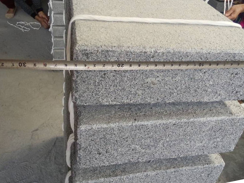 G654 Dark Grey Granite Steps Honed Finish For Sale-6