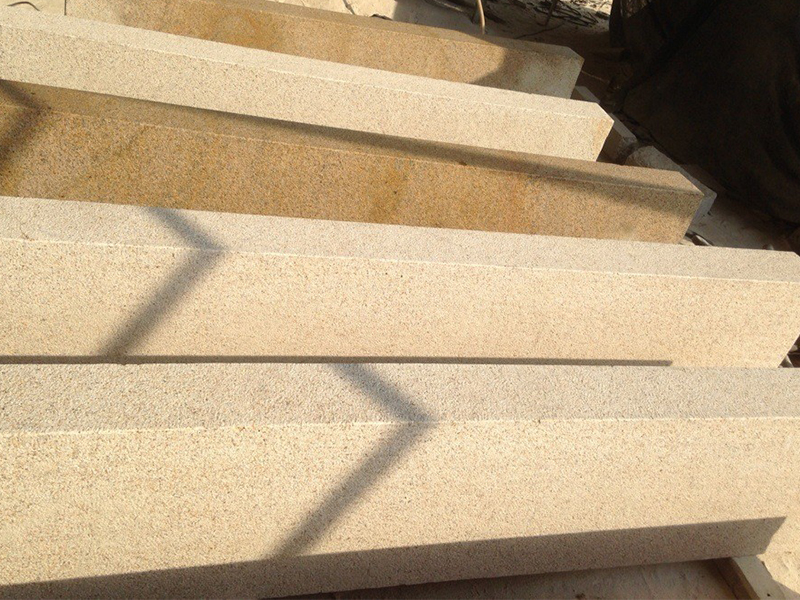 G682 Yellow Honed Finish Granite Kerbstone-2