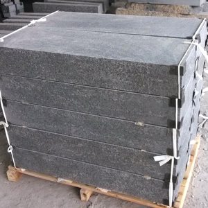 G684 Black Honed Finish Granite Stone Steps For Sale-8