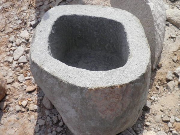 G685 Black Granite Stone Trough Planter Customizable-1