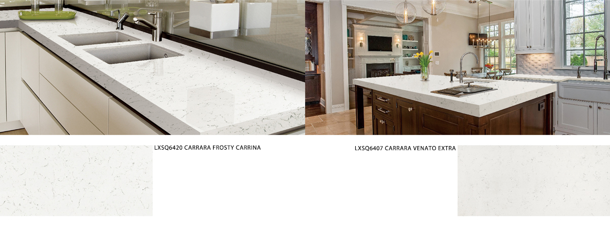 LXSQ6420 CARRARA FROSTY CARRINA quartz countertop